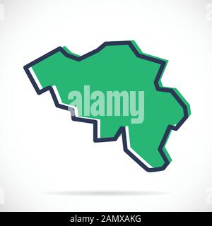 Stylized simple outline map of Belgium icon Stock Vector Image & Art ...