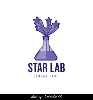 star lab. laboratory logo Ideas. Inspiration logo design. Template Vector Illustration. Isolated On White Background Stock Vector