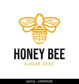 Honey Bee Ideas. Inspiration logo design. Template Vector Illustration. Isolated On White Background Stock Vector