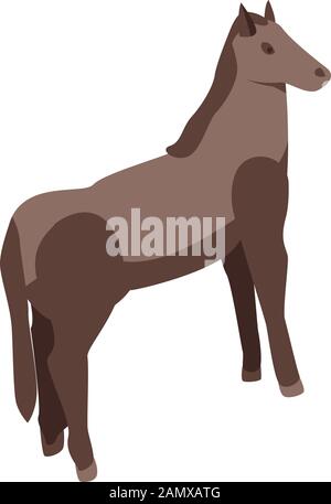 Wild horse icon, isometric style Stock Vector