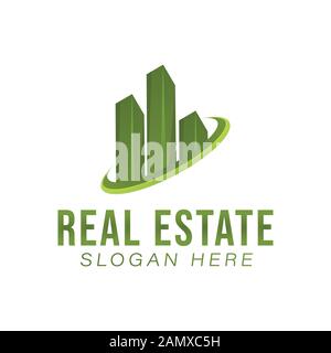 real estate logo Ideas. Inspiration logo design. Template Vector Illustration. Isolated On White Background Stock Vector