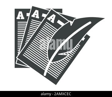 Creative writing and copyright, literary work and intellectual property Stock Vector