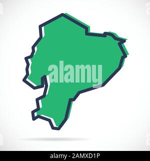 Stylized simple outline map of Ecuador Stock Vector