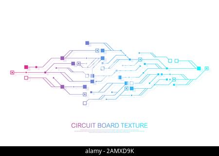 Technology abstract circuit board symbol logo design background. Engineering electronic motherboard logo concept. Futuristic circuit board texture Stock Vector