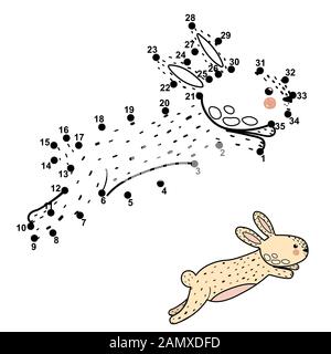 Dot to Dot Rabbit Coloring Page for Kids Stock Vector Image & Art - Alamy