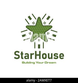 star house home. dreaming house logo Ideas. Inspiration logo design. Template Vector Illustration. Isolated On White Background Stock Vector