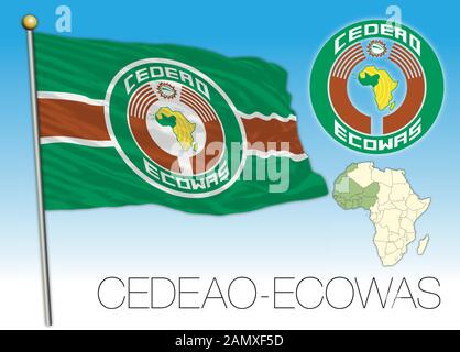 Flag of the Economic Community of West African States, ECOWAS flag ...