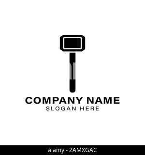 silhouette hammer logo Ideas. Inspiration logo design. Template Vector Illustration. Isolated On White Background Stock Vector