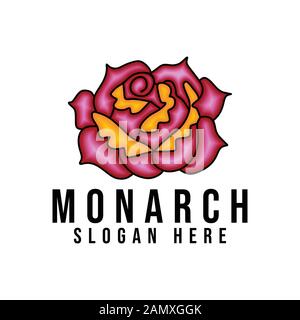 rose flower logo Ideas. Inspiration logo design. Template Vector Illustration. Isolated On White Background Stock Vector
