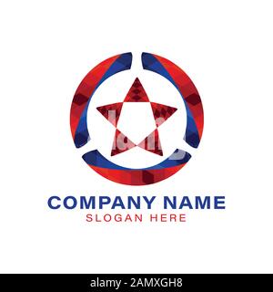 geometric star and ring logo Ideas. Inspiration logo design. Template Vector Illustration. Isolated On White Background Stock Vector