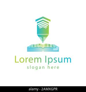book logo Ideas. Inspiration logo design. Template Vector Illustration. Isolated On White Background Stock Vector