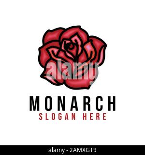 rose flower logo Ideas. Inspiration logo design. Template Vector Illustration. Isolated On White Background Stock Vector