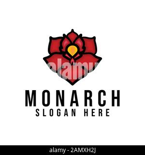rose flower logo Ideas. Inspiration logo design. Template Vector Illustration. Isolated On White Background Stock Vector