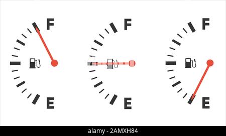 Fuel gauge icon. Gasoline indicator. Fuel indicator. Vector Stock Vector