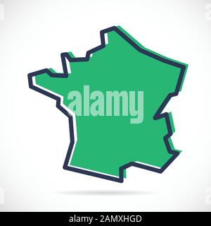 Stylized simple outline map of France Stock Vector