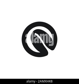 flat / minimalist letter O. Negative space of coffee bean. Woodmark / logotype / initial logo Ideas. Inspiration logo design. Template Vector Illustra Stock Vector