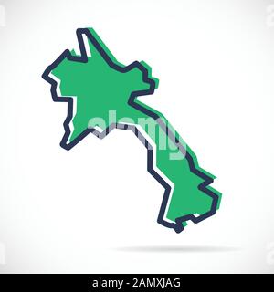 Stylized simple outline map of Laos icon Stock Vector Image & Art - Alamy