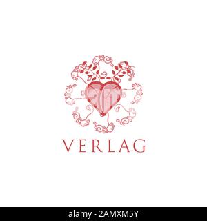 love with garden flower logo Ideas. Inspiration logo design. Template Vector Illustration. Isolated On White Background Stock Vector