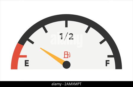 Fuel gauge icon. Gasoline indicator. Fuel indicator isolated on white. Vector Stock Vector