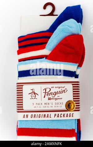 Penguin mens socks Stock Photo