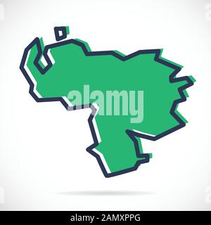 Stylized simple outline map of Venezuela Stock Vector