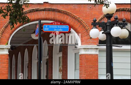 the cuban cigar town of ybor city at Tampa Florida Stock Photo