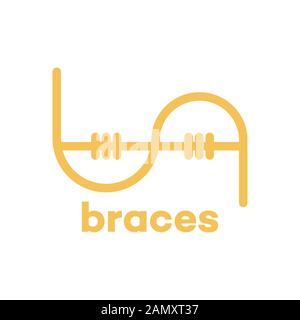 Initial letter LA braces Modern Logo Ideas. Inspiration logo design. Template Vector Illustration. Isolated On White Background Stock Vector