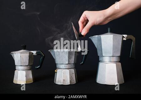 old 1970s 12 volt electric travel coffee maker made for a car picnic and  motoring Stock Photo - Alamy