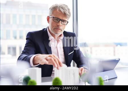 Focused businessman looking for new solutions Stock Photo