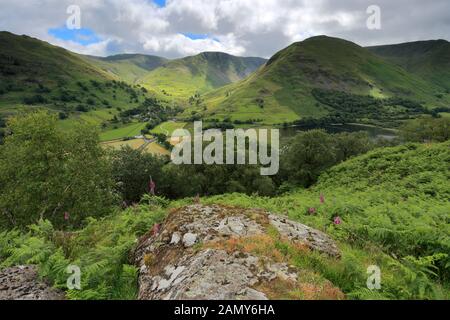 The Hartsop Valley fells, Hartsop village, Kirkstone Pass, Patterdale, Lake District National Park, Cumbria, England Stock Photo