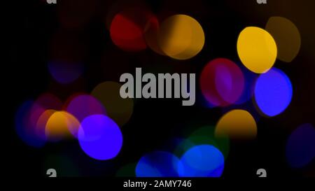 Blurred different colored lights sparkling, merry holiday spirit, preparations Stock Photo