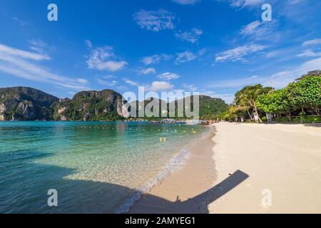 Beautiful tropical Loh Dalum beach in Phi Phi Island. Summer vacation. Stock Photo