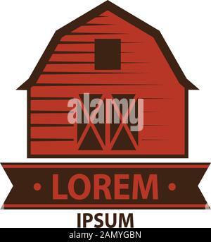 Red barn, agriculture related vector logo template Stock Vector