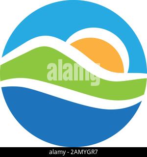 abstract mountain landscape, vector graphic design element Stock Vector