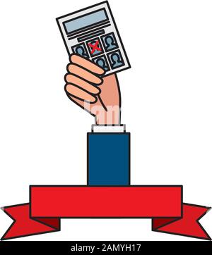 Isolated hand holding vote paper vector design Stock Vector Image & Art ...