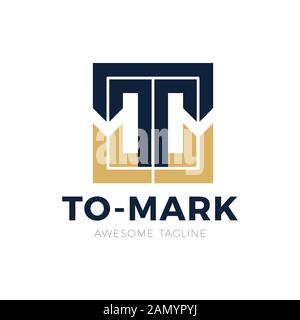 Unique modern creative elegant artistic black and gold color TO OT T O initial based letter icon logo Stock Vector