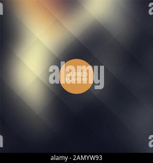 Abstract Striped Background with Colorful Blurred Image - Creative Design Template with Circular Label in the Center - Illustration, Vector Stock Vector