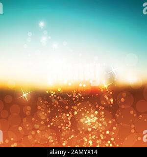 Sparkling Cover Design Template with Abstract Blurred Background - Blurry Glittering Illustration in Freely Editable Vector Format Stock Vector
