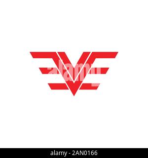 letter v geometric wings line logo Stock Vector