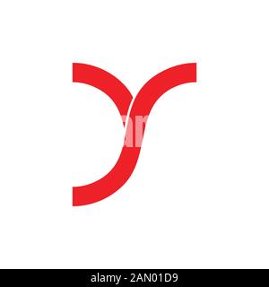 letter ys geometric linked simple line logo vector Stock Vector