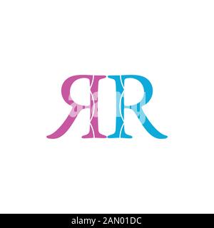 letter rr 2r simple logo vector Stock Vector