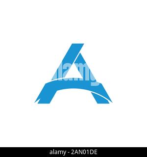 letter aa linked curves line simple logo vector Stock Vector