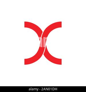 letter xs linked simple line logo vector Stock Vector