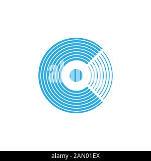 letter c circle stripes disk rotate logo vector Stock Vector