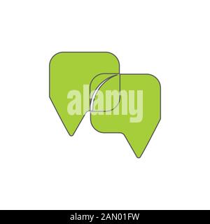 leaf bubble organic life leaf talk symbol vector Stock Vector
