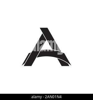 letter aa linked curves line simple logo vector Stock Vector