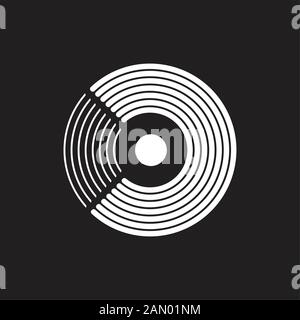 circle stripes disk rotate logo vector Stock Vector