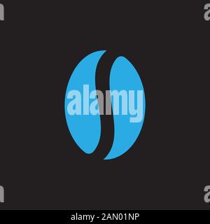 letter s water blue curves circle logo vector Stock Vector