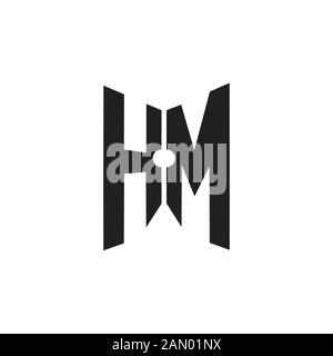 letter hm simple geometric logo vector Stock Vector