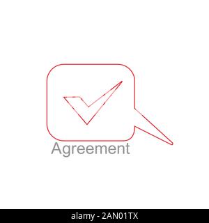 check mark talk bubble symbol logo vector Stock Vector